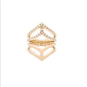 Wanderlust + Co Geo Armour XL Crystal Ring in Gold